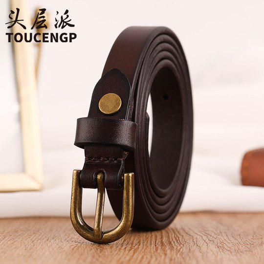 Top class women's all-match genuine leather alloy Korean style belt