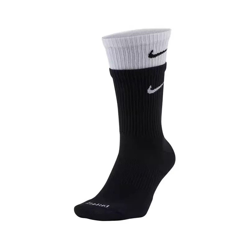 酷动城正品拼接双层运动袜长筒中筒四季款袜子跑步健身袜子