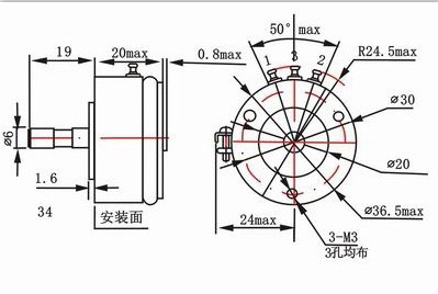 TOPVR原装WDD35D-4精密导电塑料电位器 角位移传感器1K\2K\5K\10K - 图1