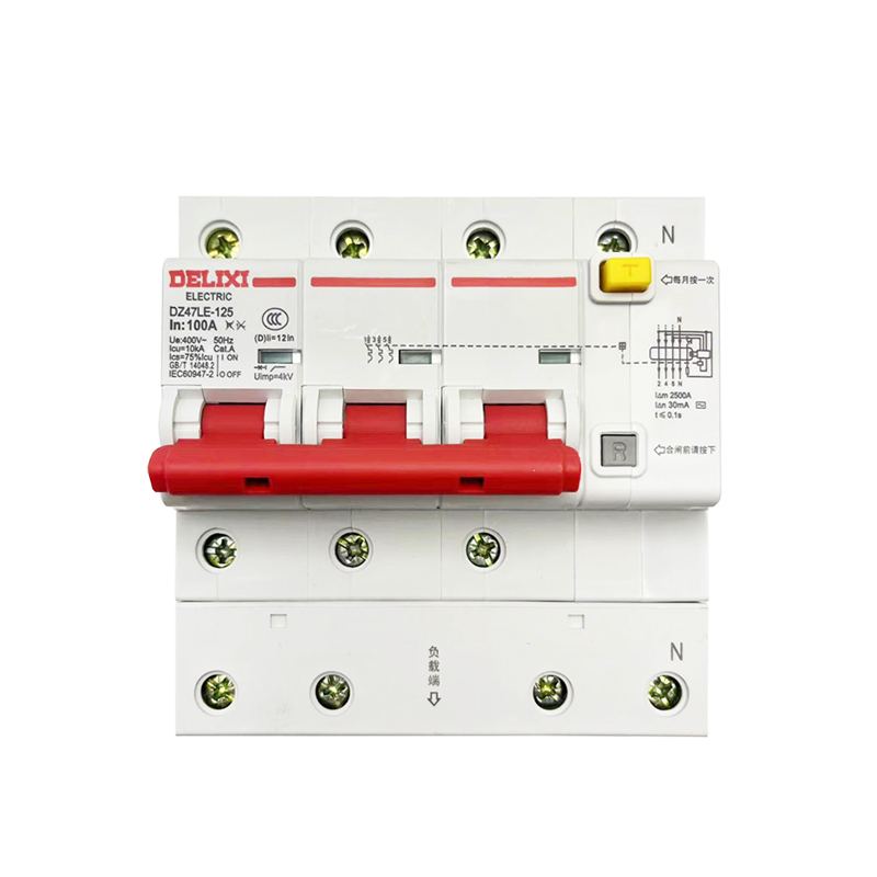 德力西 三相四线漏保125A 漏电保护器DZ47LE 3P+N 100A 断路器80A - 图2