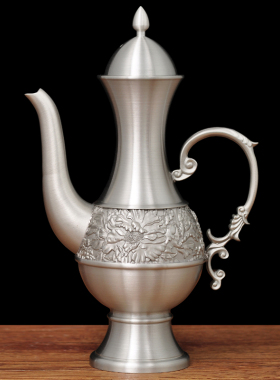 纯锡酒杯酒壶套装高档白酒分酒器锡制中式倒酒壶带底盘乔迁礼品