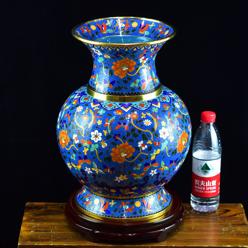 北京景泰蓝花瓶15寸天磊瓶传统纯铜手工掐丝珐琅中式家装客厅摆件,淘宝优惠券,粉丝福利购,淘宝优惠卷