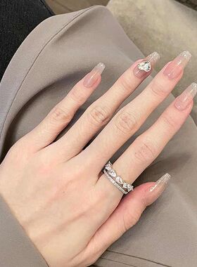 气质时尚锆石开口指环戒指调节