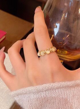 食指气质爆款开口戒指年2025甜美