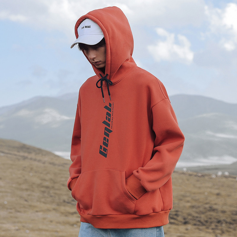 连帽宽松男装2020秋季新款港风卫衣 北极绒然成卫衣