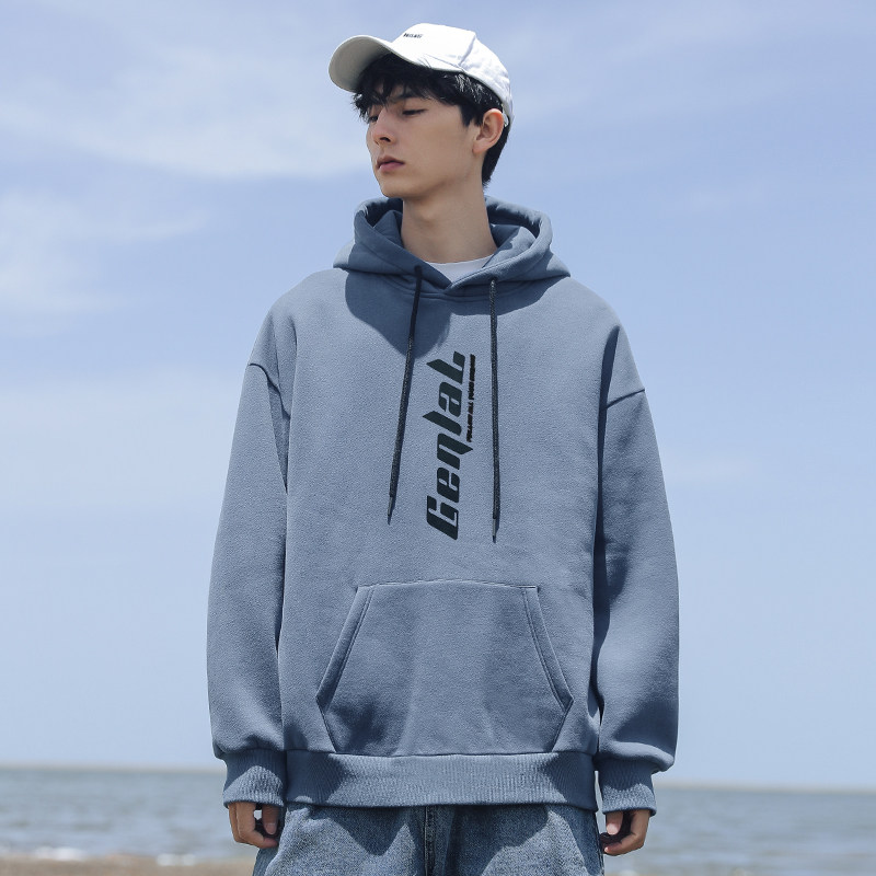 连帽宽松男装2020秋季新款港风卫衣 北极绒然成卫衣