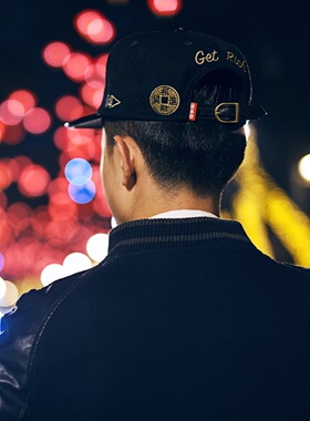 招财国潮刺绣嘻哈帽易烊千玺同款