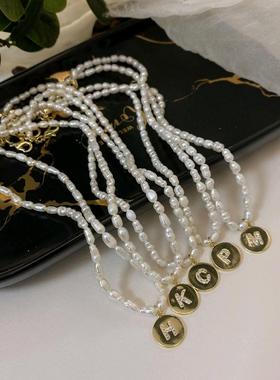 欧美可定制圆牌微镶异形珍珠闪钻