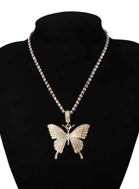 欧美精工蝴蝶镶钻锁骨链