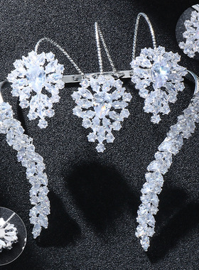 欧美新款锆石手镯欧美高级奢华叶子水滴开口手饰手掌戒指Bracele