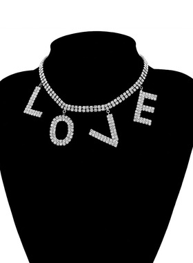 欧美冬季新品个性精工水钻字母