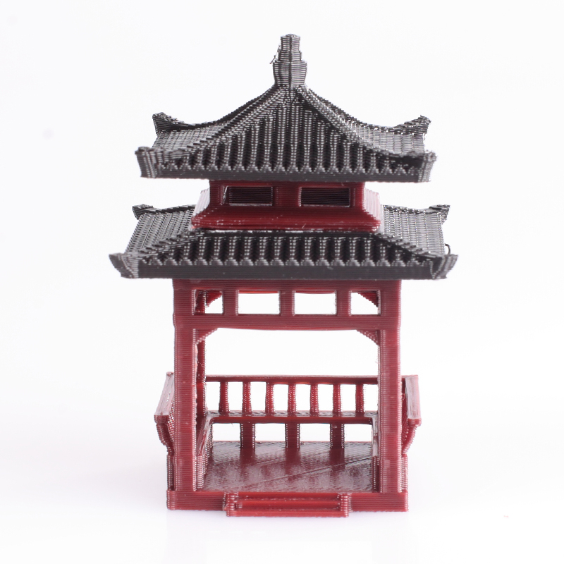 盆景微景观庭院古建筑模型四方凉亭小摆件书房假山水陆缸鱼缸造景 - 图2