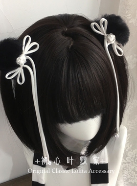 lolita毛球发夹蝴蝶结发饰