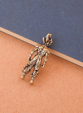 黄铜复古做旧七龙珠悟空钥匙扣挂件汽车钥匙扣包包挂件男女钥匙挂