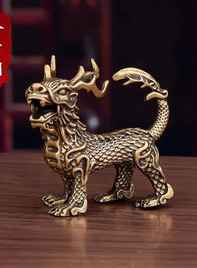 上古神兽龙之九子饕餮摆件客厅办公室桌面创意铜茶宠家居工艺饰品