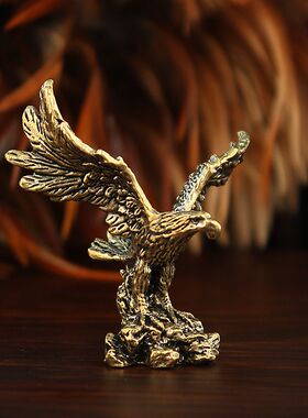 新款大鹏展翅老鹰金属工艺品摆件创意黄铜雄鹰造景办公室玄关装饰