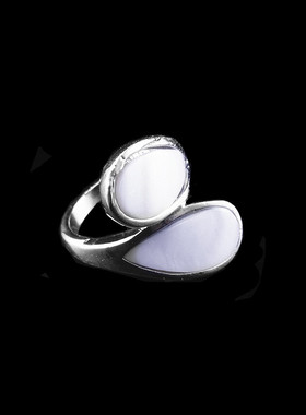 银色合金花瓣仿贝壳潮民族风戒指