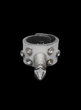 银灰箭头星星闪亮小水钻朋克戒指