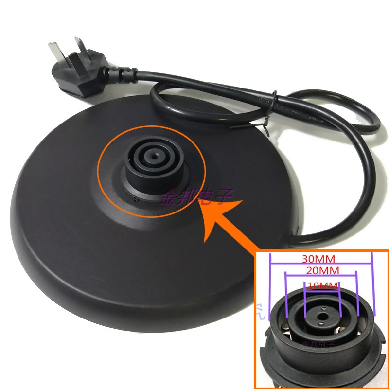 美的电热水壶通用底座415E2g/TM1502b/517E2g烧水壶电源座双圈的 - 图2