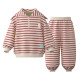 【新品】papa爬爬秋季儿童套装男女童洋气条纹海军领童装卫衣卫裤