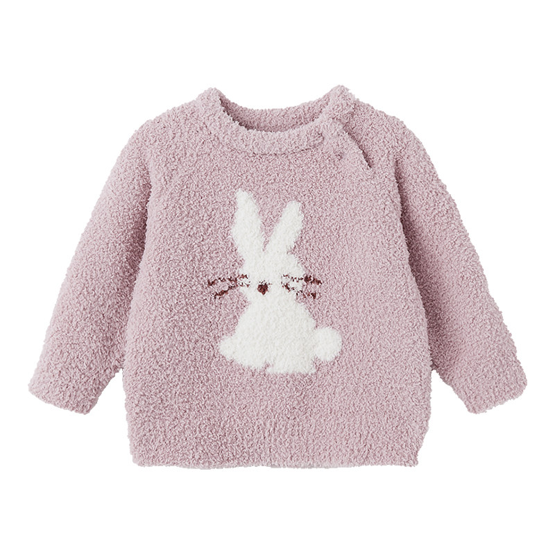 papa爬爬冬季宝宝毛衣男女宝可爱卡通加绒保暖针织衫半边绒上衣,淘宝优惠券,粉丝福利购,淘宝优惠卷