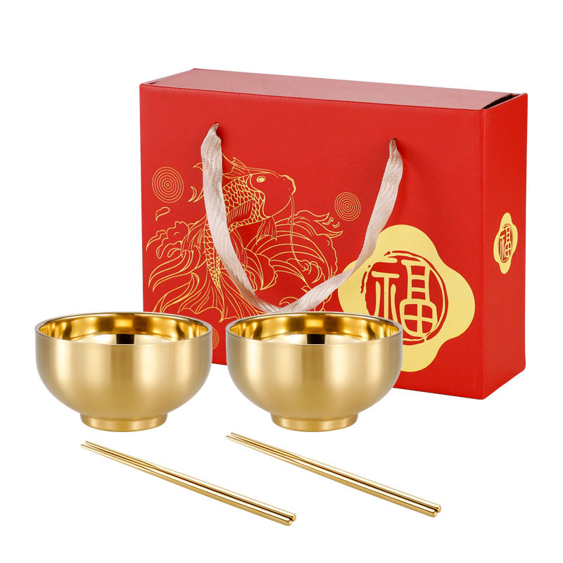 新年金饭碗304不锈钢双层三件套装隔热防烫家用个人专用礼盒泡面,淘宝优惠券,粉丝福利购,淘宝优惠卷