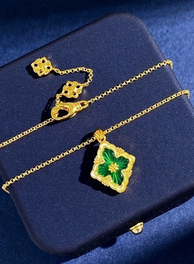 法式母贝四叶草吊坠项链女秋冬轻奢小众高级感2025新款爆款锁骨链