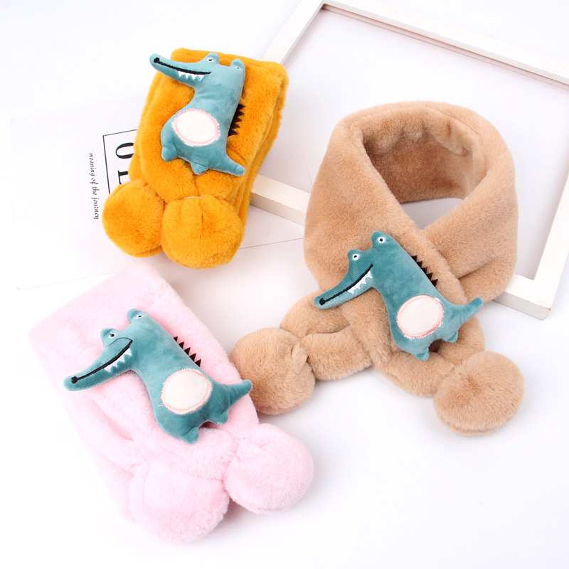 儿童围巾秋冬季保毛绒围脖韩版女童男童幼儿柔软人酷E族脖套潮,淘宝优惠券,粉丝福利购,淘宝优惠卷