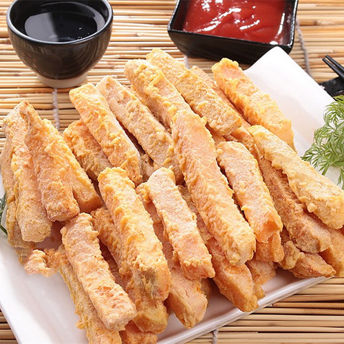 台之美黄金地瓜条半成品油炸小吃冷冻红薯条餐饮商用1kg10袋包邮 - 图0