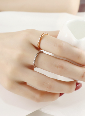 竹节戒指女时尚个性小众设计高级