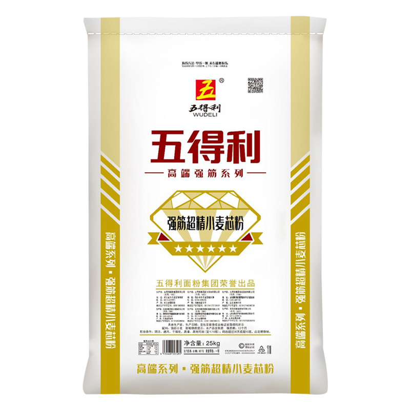 【五得利面粉】强筋超精小麦芯粉25kg商用家用高筋通用粉50斤包邮 - 图3