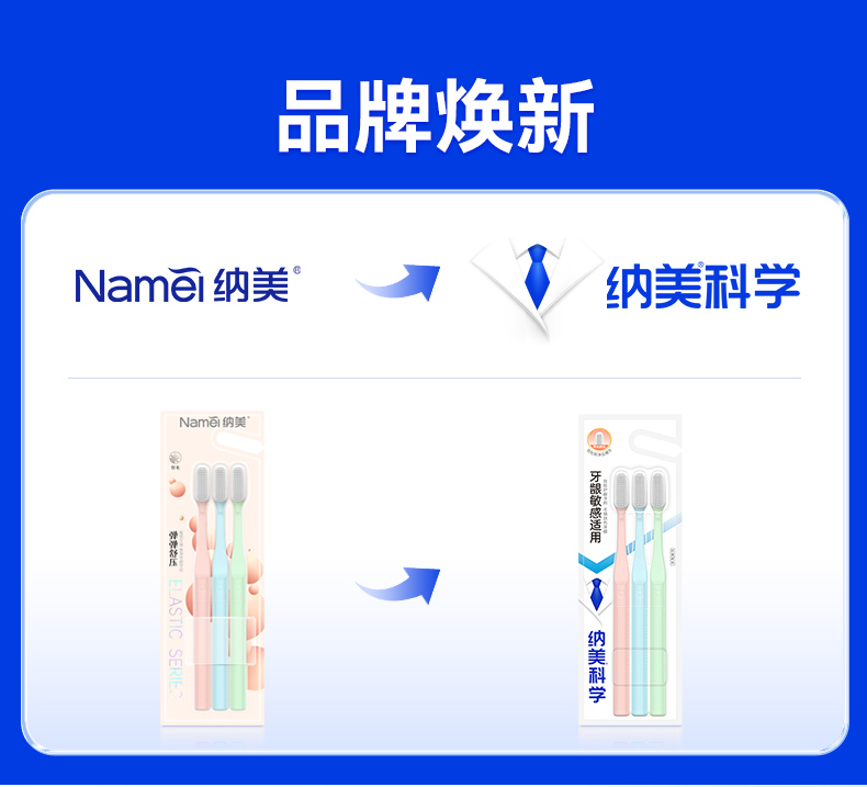 纳美纳米抗菌牙刷青春弹弹舒压D1909软胶刷毛成人软毛男女家庭-图1