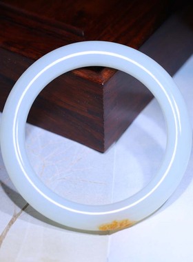 玉秀和田玉莲花圆条手镯定制手饰