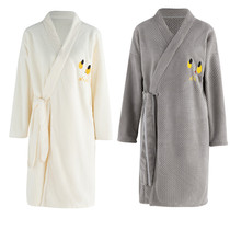 Male and female co-bathrobes sleeping robes 2023 new ratio full cotton pure cotton water absorbent home bath towels with long sleeves thickness pyjamas