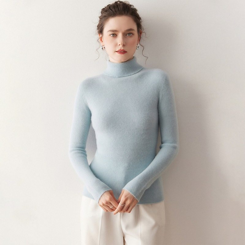 缝一体山羊绒衫女款堆堆领内搭针织衫秋冬新款修身显瘦抽条毛衣,淘宝优惠券,粉丝福利购,淘宝优惠卷