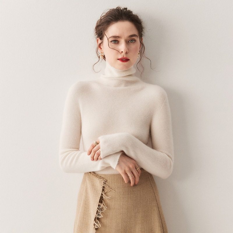 缝一体山羊绒衫女款堆堆领内搭针织衫秋冬新款修身显瘦抽条毛衣,淘宝优惠券,粉丝福利购,淘宝优惠卷