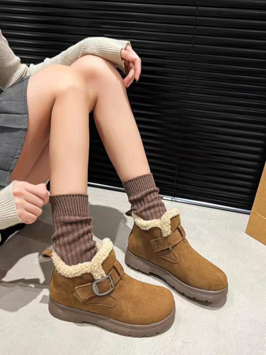 断码捡漏真皮加绒保暖雪地靴女2025冬季新款厚底博肯短靴防滑棉鞋,淘宝优惠券,粉丝福利购,淘宝优惠卷