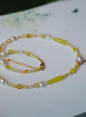 兔子国风极光珍珠镶嵌项链