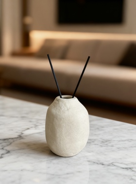 侘寂风陶瓷香薰摆件家居装饰中古酒店民宿卫生间洗手台香氛摆件