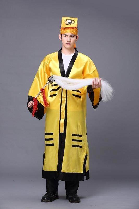 道士服法衣古装道服道袍长袍套装道家衣服太极八卦经衣林正英同款_虎窝淘