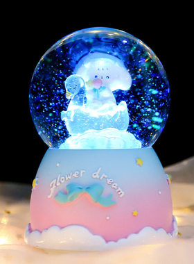彩灯雪花水晶球音乐盒礼物
