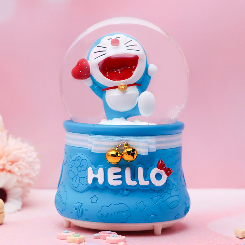 快乐物语哆啦A梦星黛露兔兔彩灯飘雪花水晶球音乐盒儿童生日礼物
