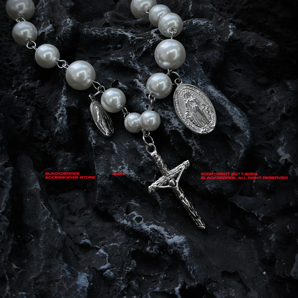 BLACKDEGREE × 黑度 十字架轻奢小众高级感珍珠钛钢吊坠男女项链 - 图1