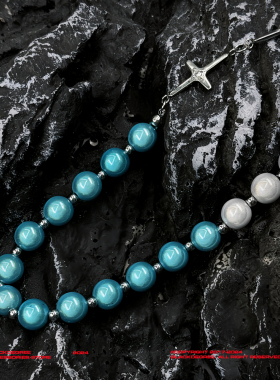 Blackdegree反光珍珠星钛钢项链