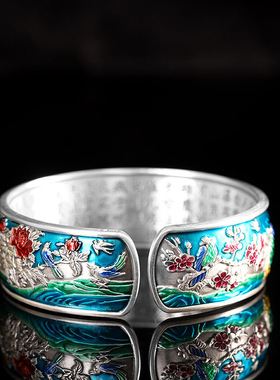 999足银手镯百鸟朝凤复古大气