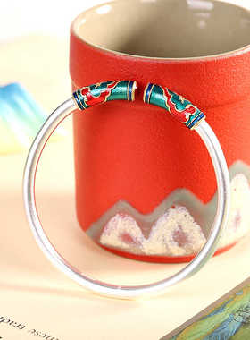 古典足银999珐琅手镯女