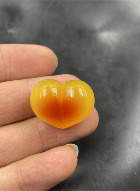 DIY饰品配件优化二代琥珀蜜蜡爱心散珠 鸡心珠子 琥珀皮桃散珠