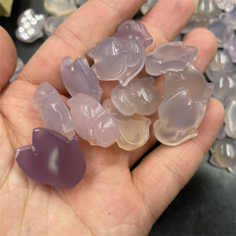 四海玉器 特价款粉紫色玉髓玛瑙小狐狸吊坠 小钱袋 福袋挂件 玉坠,淘宝优惠券,粉丝福利购,淘宝优惠卷