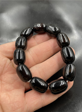 男女款黑玛瑙桶珠手链