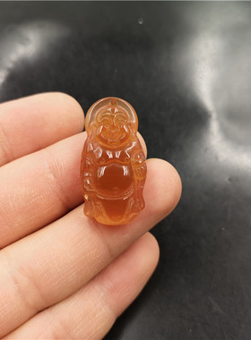 绿玉髓吊坠红玛瑙挂件弥勒佛
